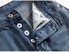 Men's Slim Fit Straight Jeans with Cat Whisker Distress, Large Sizes Available