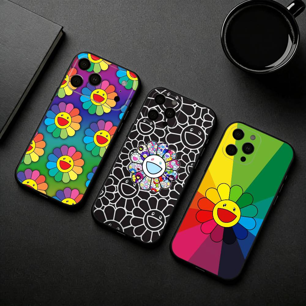 Takashi M-Murakamis F-Flowers Phone Case Silicone Soft For IPhone 17pro 16 15 14 13 12 11 X XR Plus Pro Max Plus