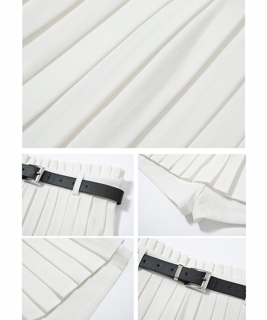 Hypernet Belted Pleated Skirt Pants [2 Colors]