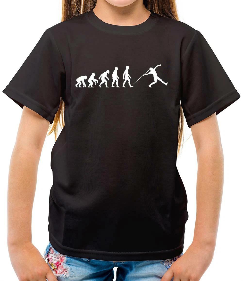 Evolution Of Man Javelin - Kids T-Shirt - Fan - Hobby - Thrower - 130
