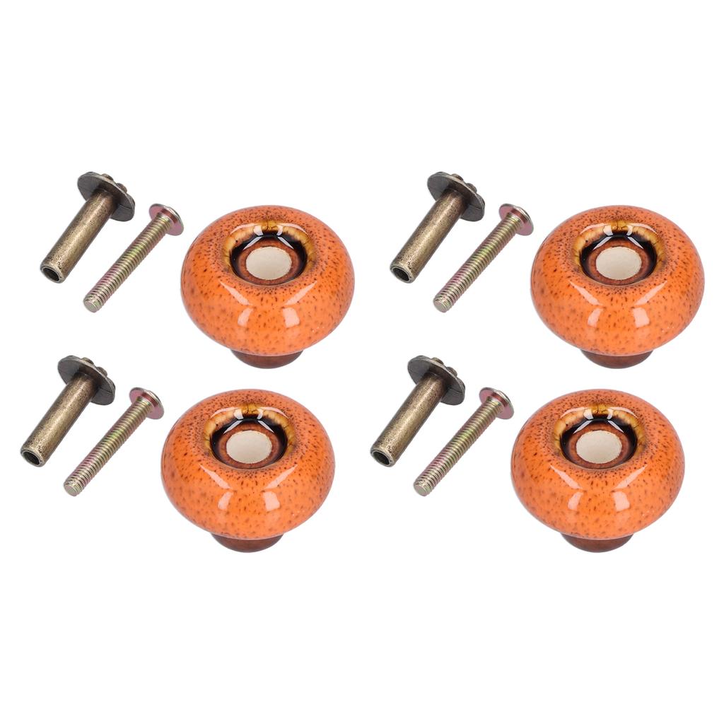 4er Set Schrankgriff Retro Rund Geformter Einloch-Türknauf für Zuhause Schlafzimmer WohnzimmerGrün Antiker Leopardenprint