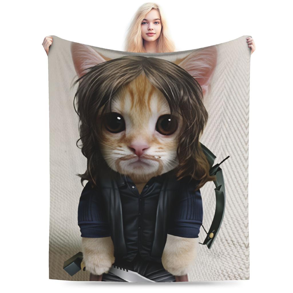 Daryl Dixon Bootleg Vintage  The Walking Dead Flannel Blankets Winter  Super Soft Bedding Throws for Boy Girl Bedspread Sofa Bed