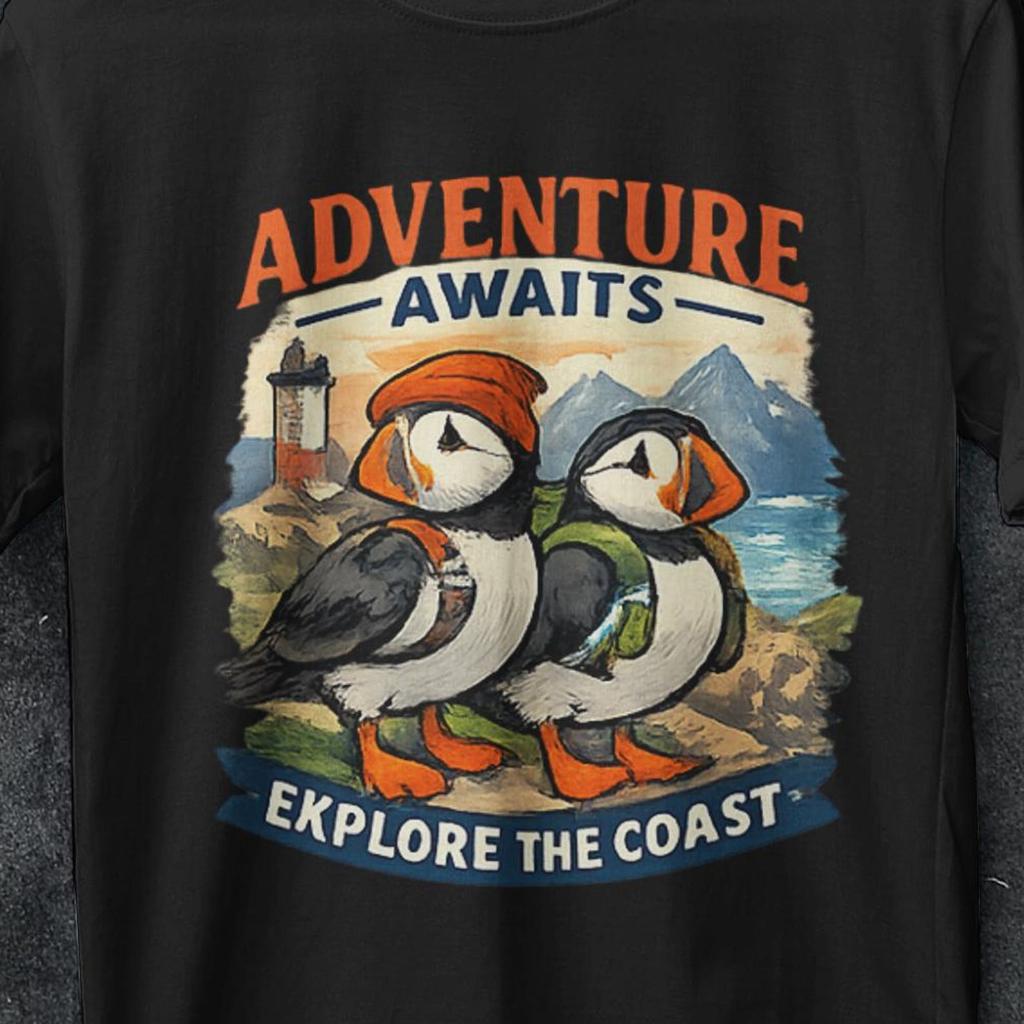 Puffin T Shirt, Bird Lover shirt, birdwatching gifts, Vintage Puffin, Bootleg shirt, bird lover gifts, Puffin Gifts, Puffin Lover Gift