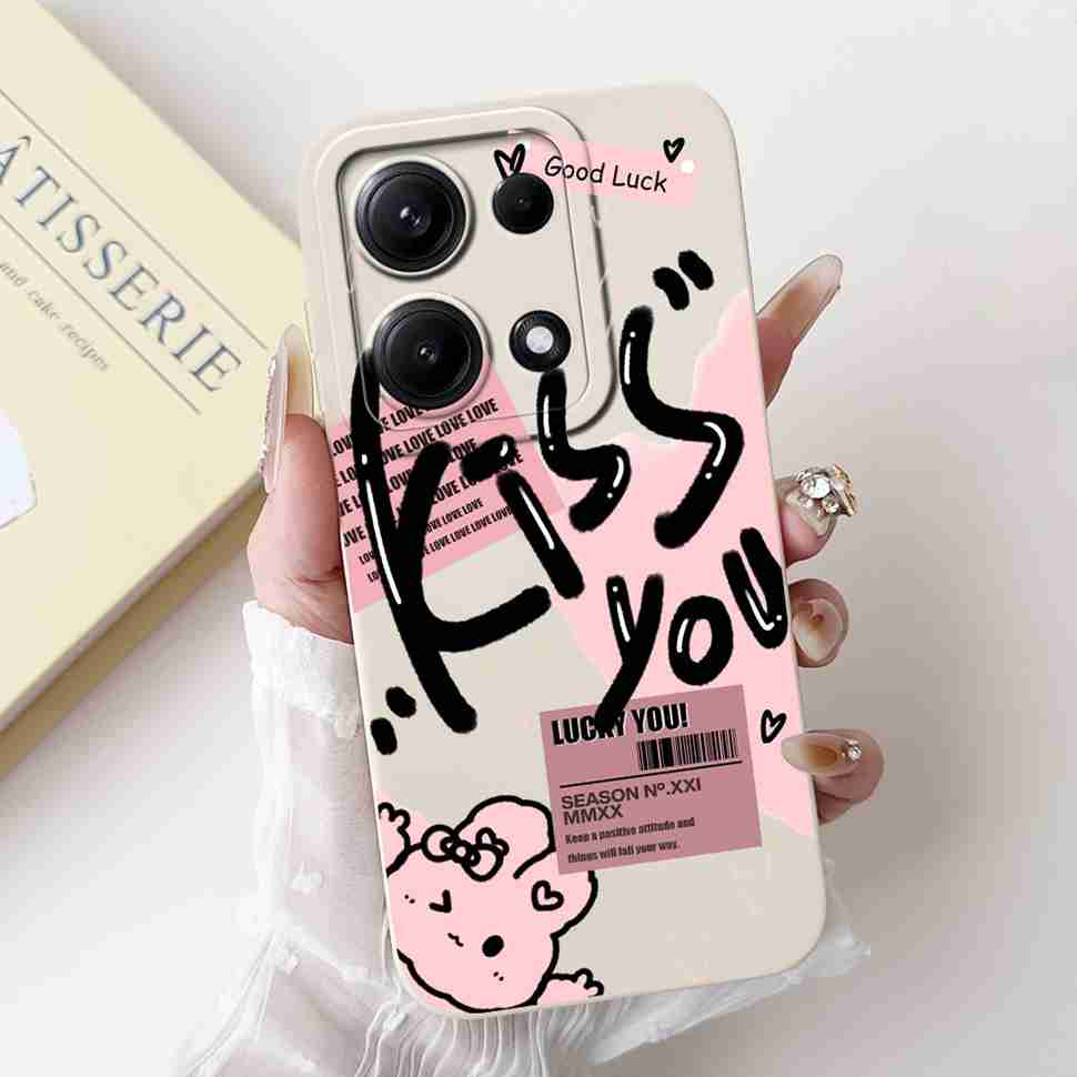 Simple Silicone Case For Redmi Note14S 4G Cute Panda Rabbit Shockproof Back Cover Note14 For Xiaomi Redmi Note 14 14S Cases