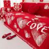 Christmas Style Couch Covers for Sofas Living Room New Year Decoration Chenille Red Throw Blanket Winter Universal Slipcovers