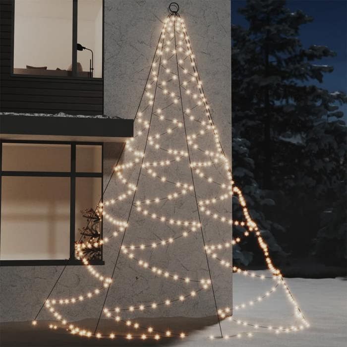 Arbre mural à LED - 5 m - 720 LED - Blanc chaud - Métal - Électrique
