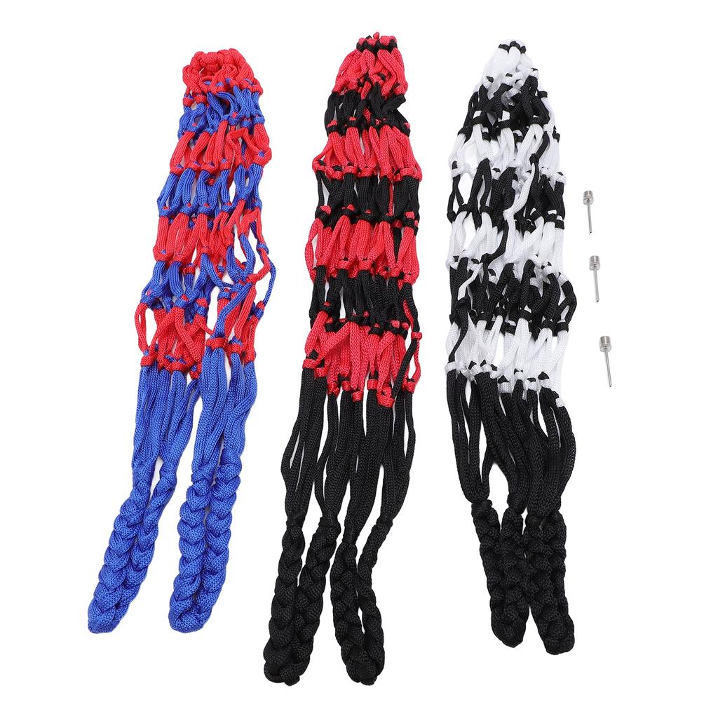 3 Stück Ballnetz Tragbares Sportnetz Balltasche für Fußball Volleyball Basketball mit Ballpumpe