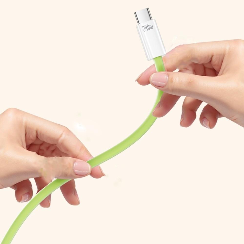 Magnetic Type C Silicone Data Cable Anti Winding USB To Type C Charging Cable  Phone Charging