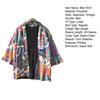Pánská košile v čínském stylu Potisk 3/4 rukáv Uvolněný střih Streetwear Japonský límeček s volným stojáčkem Kimono Top pánské oblečení