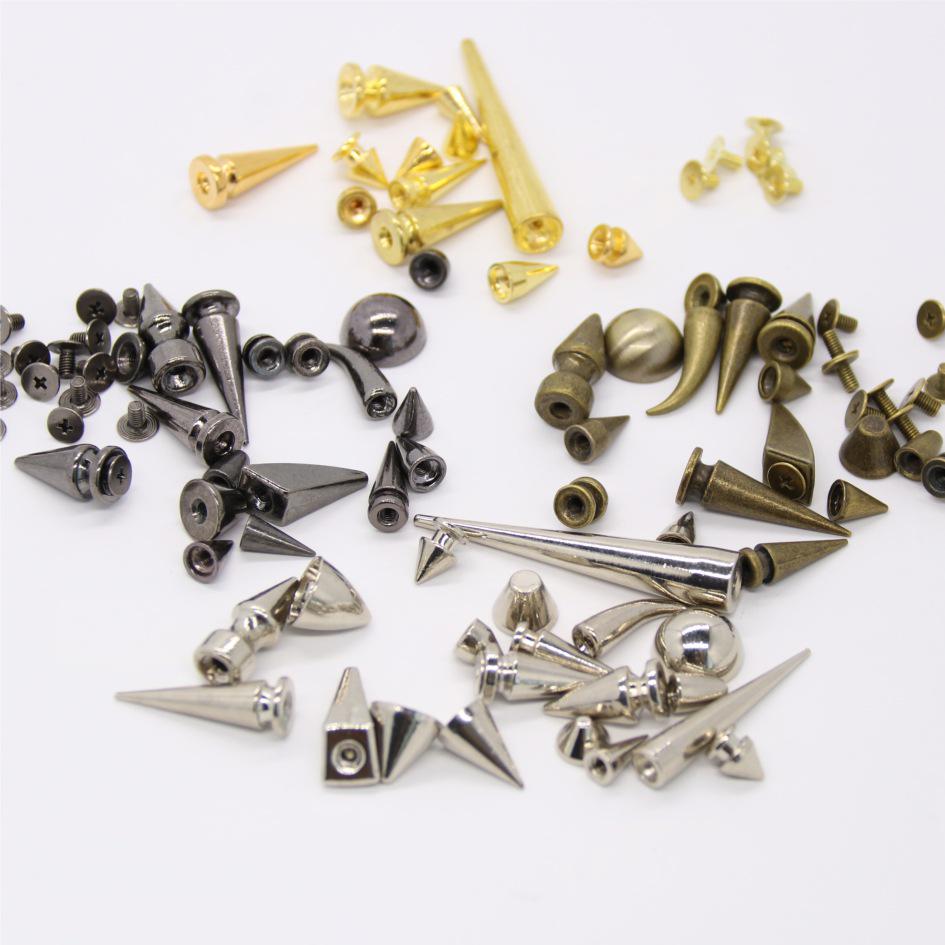 Punk Spike Alloy Bullet Rivet Horn Cone with Base Screw for Apparel, Bags, Shoes