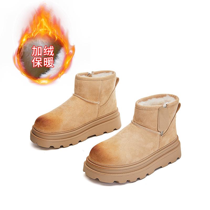 New Warm Snow Boots Women's Winter Thick-soled Versatile Boots Women's Retro Velvet Women's Boots Casual Martin Boots