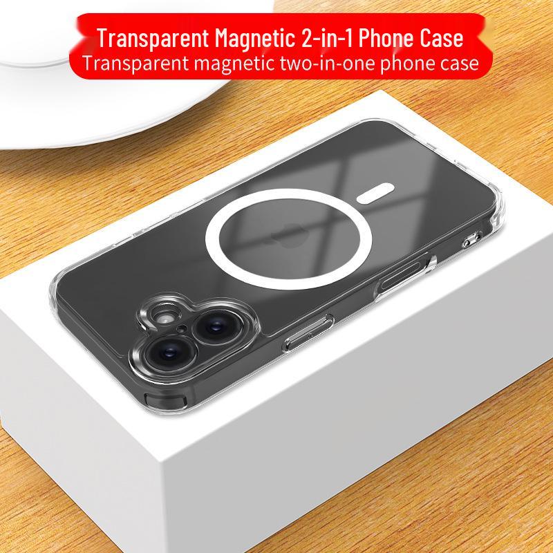 iPhone 16 Magnetic Phone Case, Anti-Yellowing Transparent TPU+PC with Bayer Material, 2600 Gauss