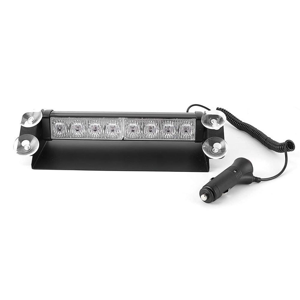 8 LED Strobe Light Suction Cup Mount Safety Light Bar Bright Warning Light for Car Truck Vehicle