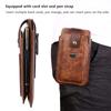 Men PU Leather Phone   Retro   Case Waist Bag Sheath with Waist Clip   and Carabiner for Outdoor