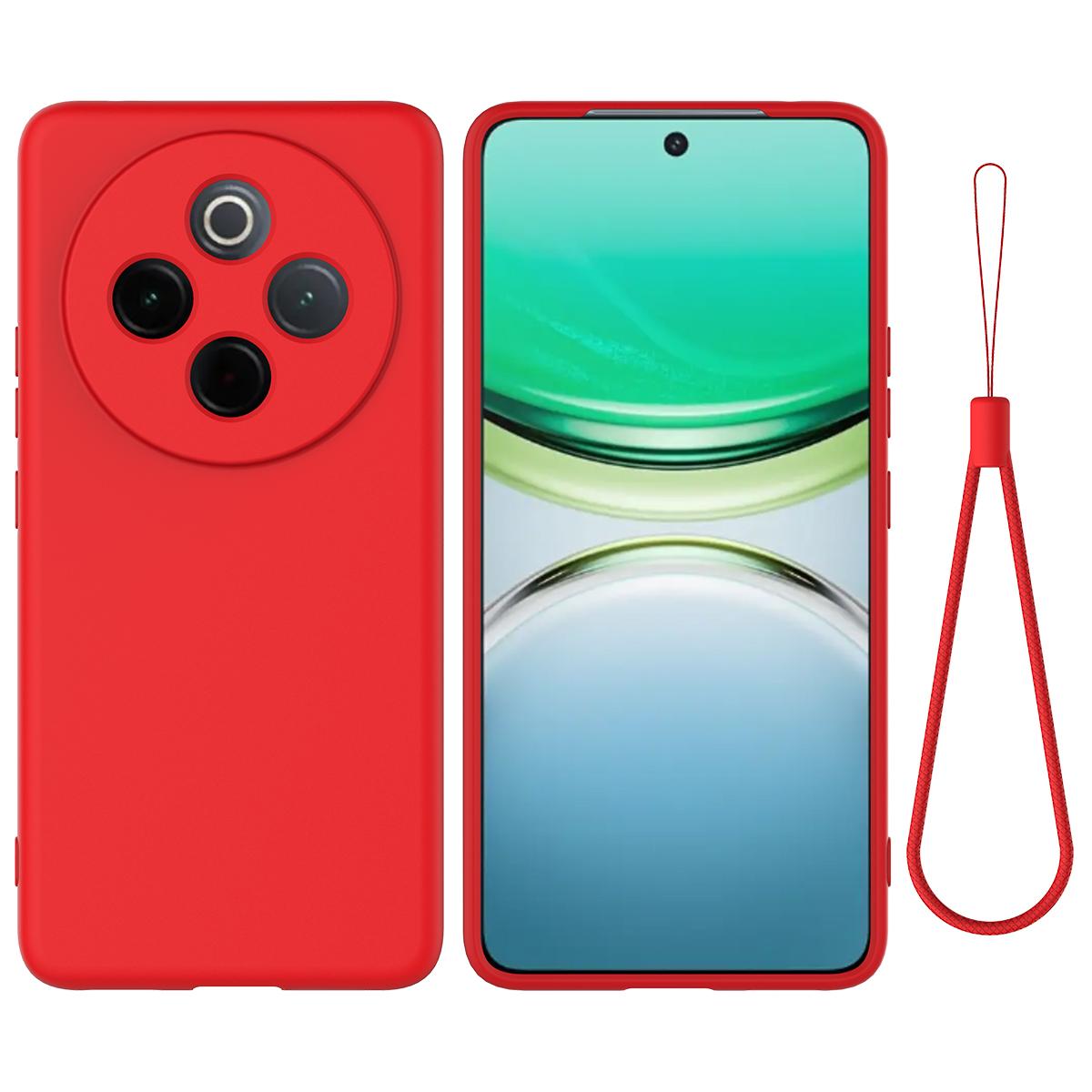 

For vivo Y300 Pro+ 5G/iQOO Z10 5G Liquid Silicone Case Phone Back Cover with Hand Strap D