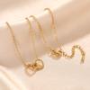 Heart-Shaped Minimalist Titanium Steel Necklace For Women Delicate Inlay Process Pendant