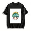 Cute Korean Style Teal-haired Boy Print T-shirt Unisex Loose Crewneck Casual Top Pure Cotton T-shirt