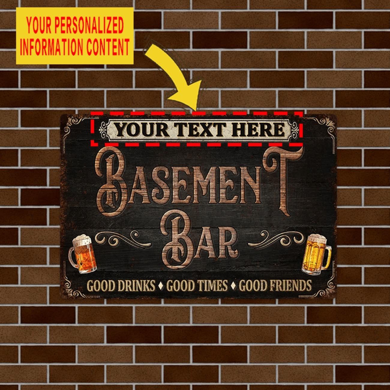 Personalized Metal Sign Custom Text Bar Pub Man Cave Garage Wall Decor белый