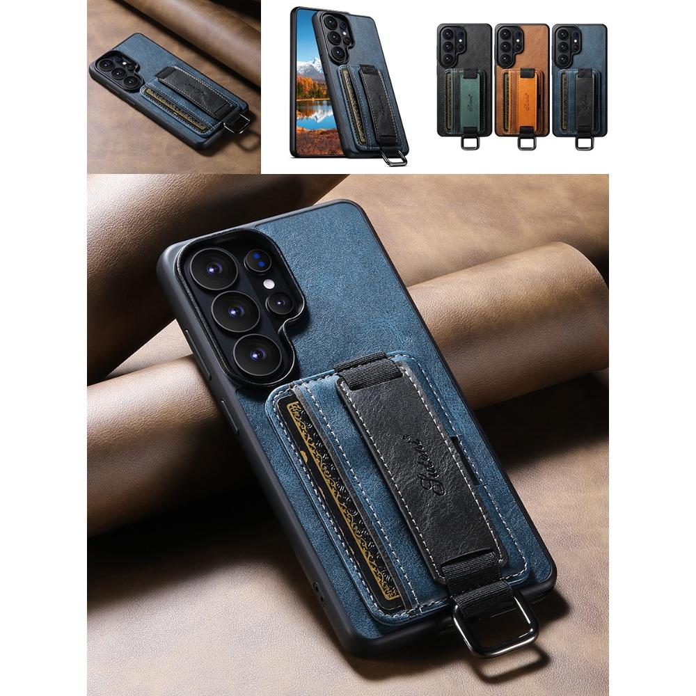Wrist strap Wallet Faux Leather Kickstand Case Phone Case Feel For Samsung Galaxy S26 Ultra S25 Plus S24 S23 S22 Note20 Ultra
