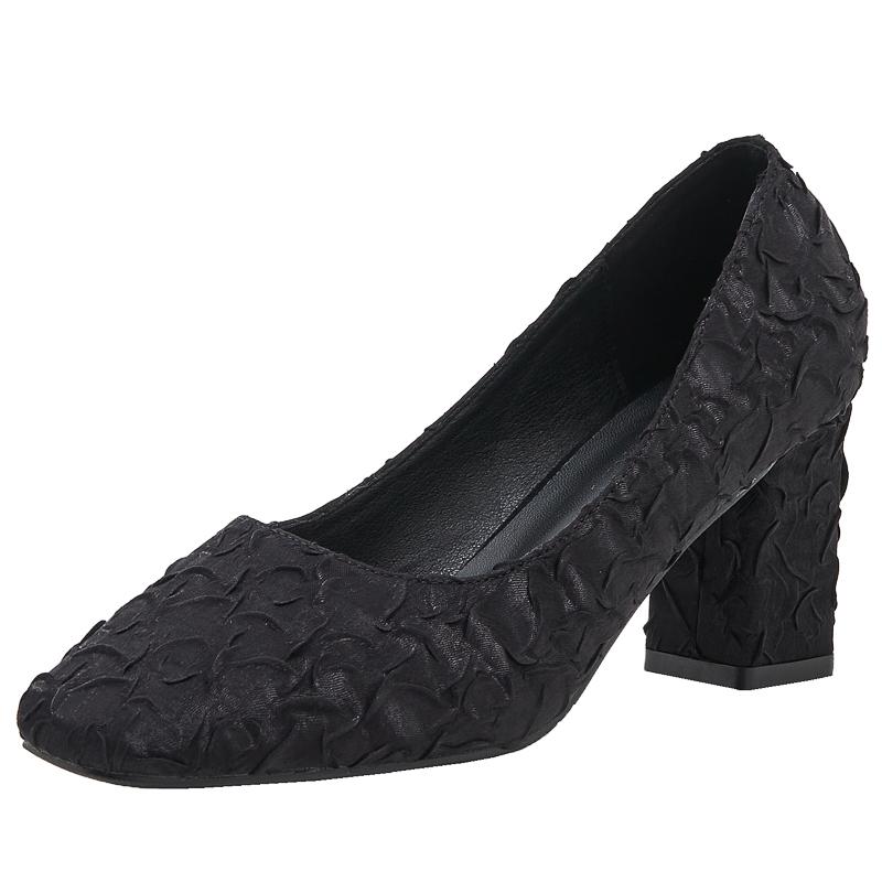 Fang Новое поступление толстые каблуки с острым носком женские свадебные туфли высокие — фото 7