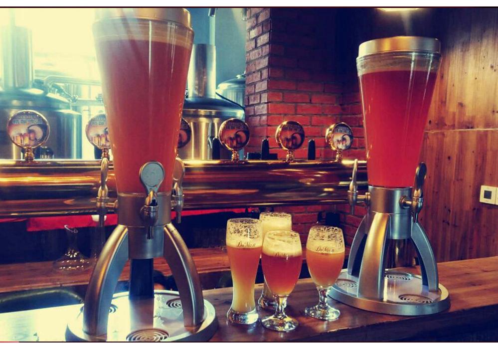 Torre per Birra e Dispenser per Succhi a 3 Rubinetti da 5L per Bar e Locali Notturni