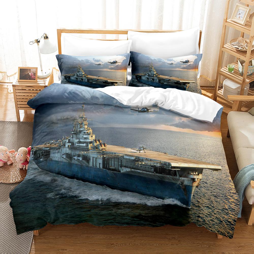 3D World Of Warships Bedding Sets Duvet Cover Set With Pillowcase Twin Full Queen King Bedclothes Bed Linen