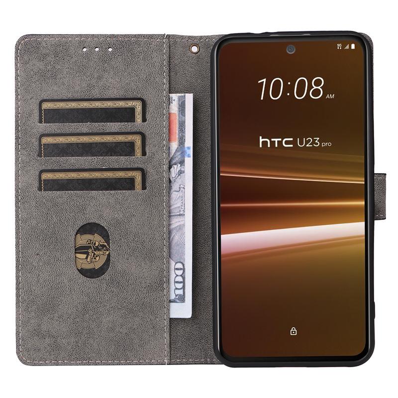 HTC U23 Pro Leather Case with Card Slot, Stand, Lanyard, and Magnetic Buckle