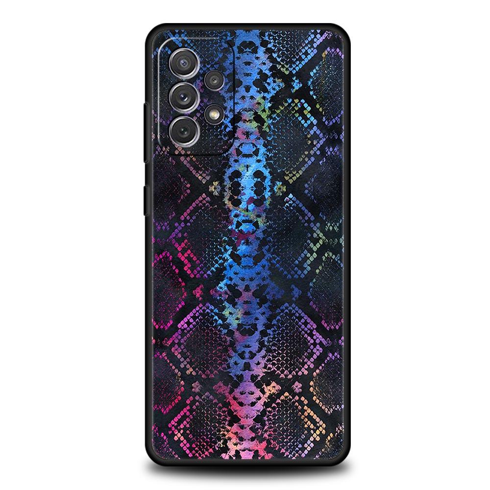 Pretty Luxury Snake Skin Phone Case for Samsung A51 A71 A21S A12 A15 A25 A31 A41 A52 A32 A23 A33 A53 A73 A03S A05S A13 5G Cover