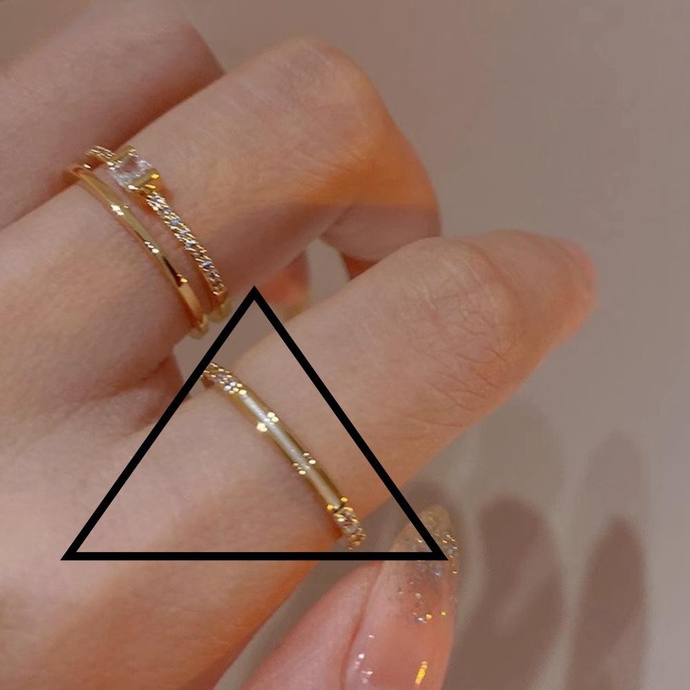 925 Sterlingsilber Unregelmäßiger Edelstein Damen Luxus Zeigefingerring - Nicht Verblassend, Verstellbar, Leichtes Nischendesign.