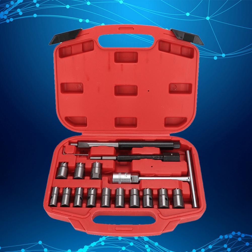 17-teiliges Dieselinjektor-Sitzfräser-Fräser-Set Universelles Auto-Werkzeugset