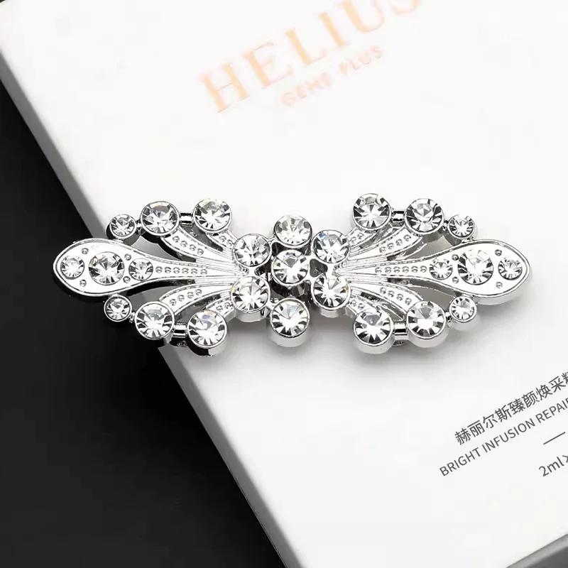 1 Pair New Collar Clips Holder Women Decor Crystal Cape Cloak Clasps Fasteners Buckle Brooch Clip