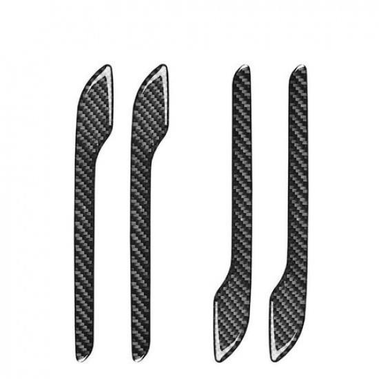 4pcs Carbon Fiber Side Door Handle Decor Trim Overlay Cover For Tesla Model 3 Y