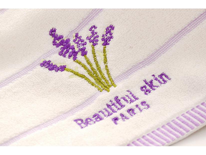 Lavender-Scented 32-Strand Cotton Bath Towel Set with Custom Logo Embroidery - 3-Piece Gift Box Collection