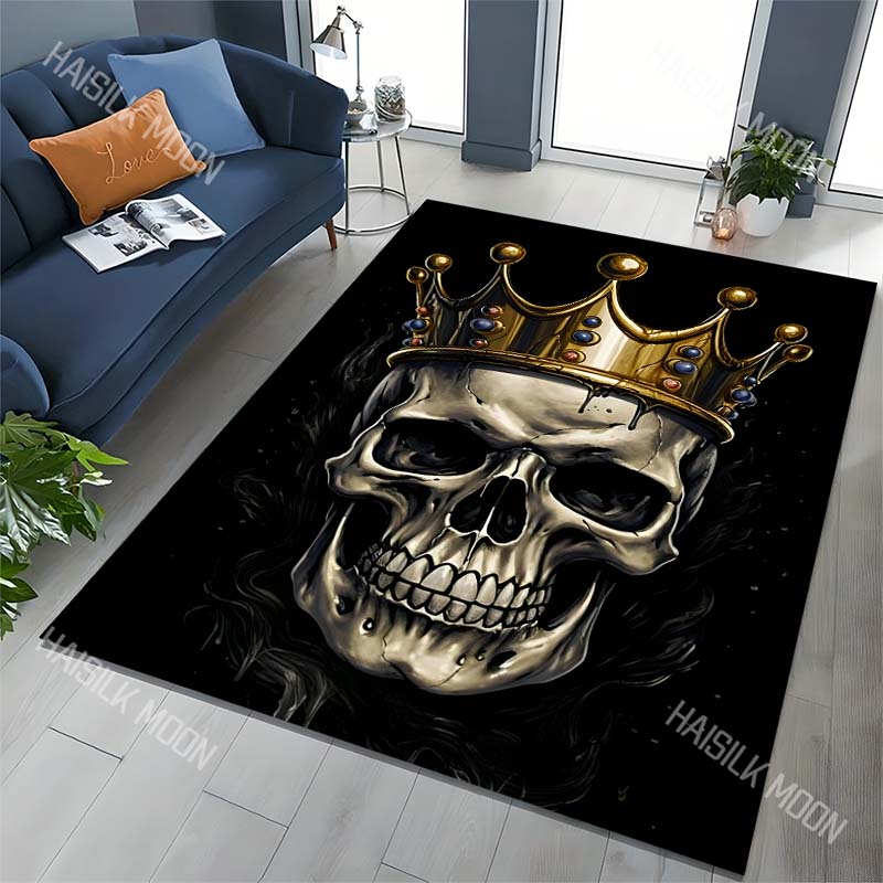 Creative Skeleton King Pattern Carpet for Living Room Bedroom Bedside Floor Mat Cloakroom Kids Activity Area Rugs Large Size