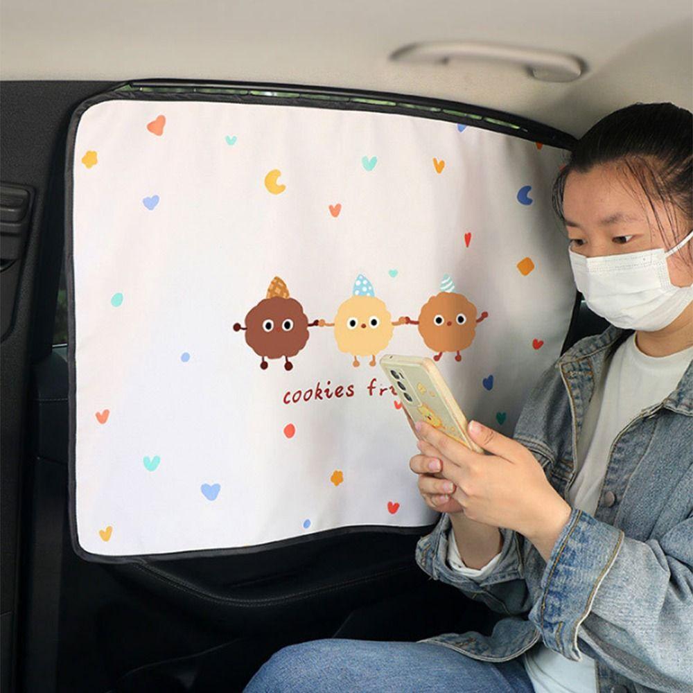 Embedded Rail Cartoon Car Curtain Side Window Sunshade Cover Car Interior Accessories