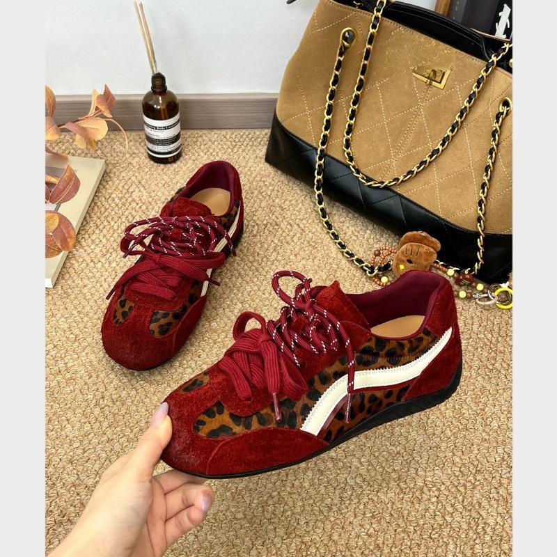 

Внутренняя высота увеличена на 4 см~ Леопардовый принт универсальные ретро кроссовки для тренировок Форреста Гампа женские осень-зима 2025 новая спортивная обувь r 40 красный