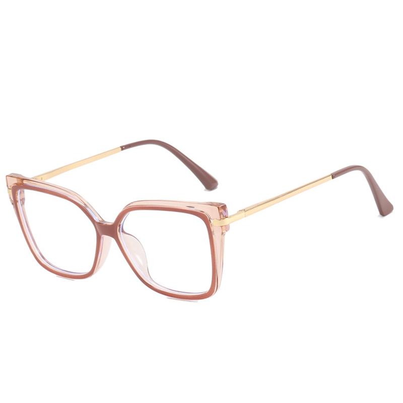  New Retro TR90 Square Women Glasses Frame Double Colors Fashion Leopard Clear Anti-blue Light Optical Eyeglasses