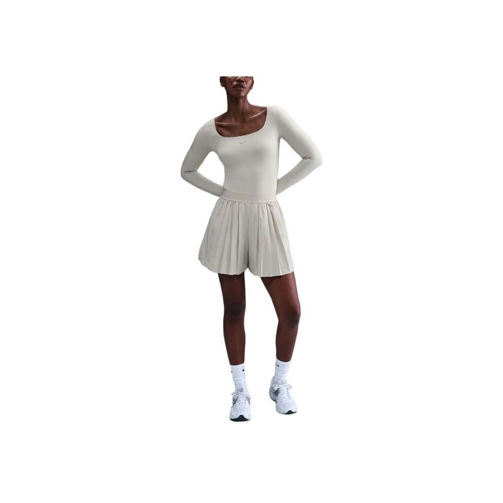 Nike Dri-Fit Perfect Stretch Lightweight Comfortable High Waist Loose Casual Shorts Women shorts Light-Mineral-Brown Light-Iron-Ore IB2346-104