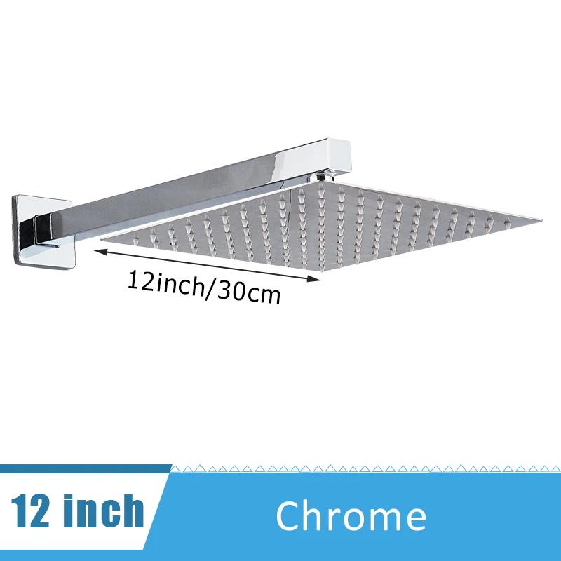

Shinesia Chrome Ultrathin Bath 12 Rainfall Shower Head with Shower Arm Stainless Steel Bathroom Accessory