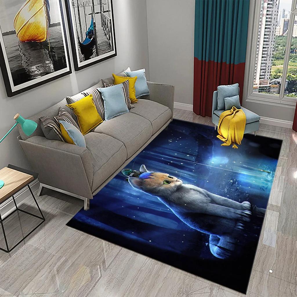3D Cute Fantasy Cartoon Cat Carpet for Bathroom Kitchen Entrance Anti-Slip Mats Bedroom Doormat Living Room Welcome Decor Mats