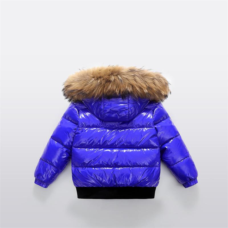 Dětská módní a všestranná dívčí bunda s kožešinovým límcem, silná a teplá, chlapecký zimní kabát