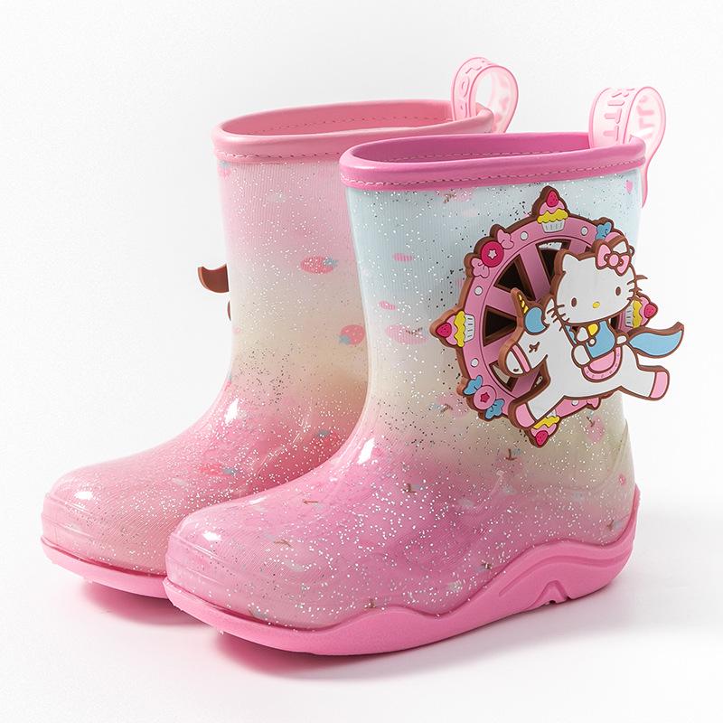 Sanrio Kids' Lightweight, Non-slip, Wear-resistant Cute Rain Boots for Girls and Toddlers