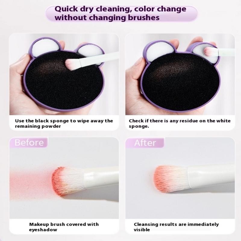 Herramienta de Limpieza de Brochas de Maquillaje ,1 Pieza de Silicona Linda Portátil con Forma de Oso Limpiador de Brochas de Maquillaje Para Prevenir Residuos de Maquillaje