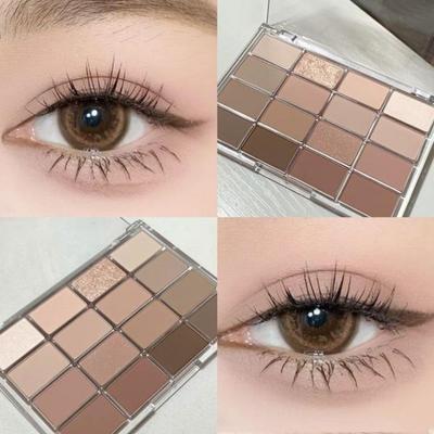 Šestnáctibarvá paletka očních stínů Perleťové Matné Jemný Třpyt Nízká Sytost Zemitý Tón Denní Korejská Paletka Oční Make-up