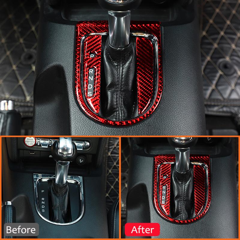 Carbon Fiber Car Central Console Gear Shifter Panel Frame Kit Decoration Sticker For Ford Mustang 2015- Interior Parts