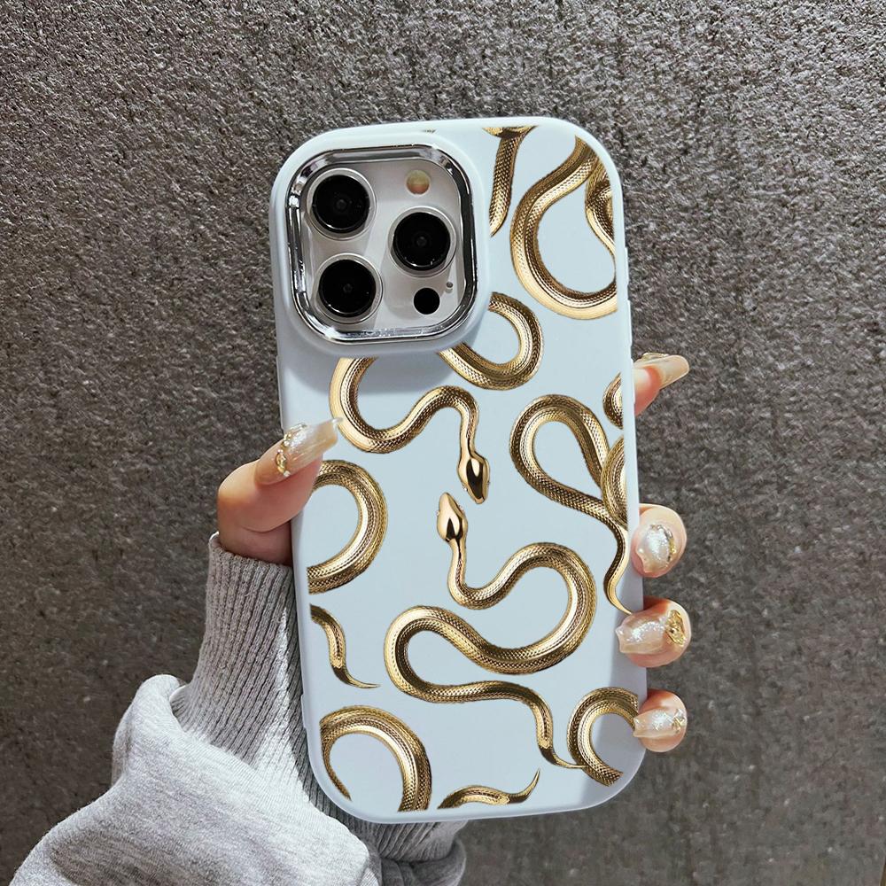 Мягкая задняя крышка N72 Black Gold Snake art для Samsung S24 Ultra A14 iPhone 16 Pro — фото 9