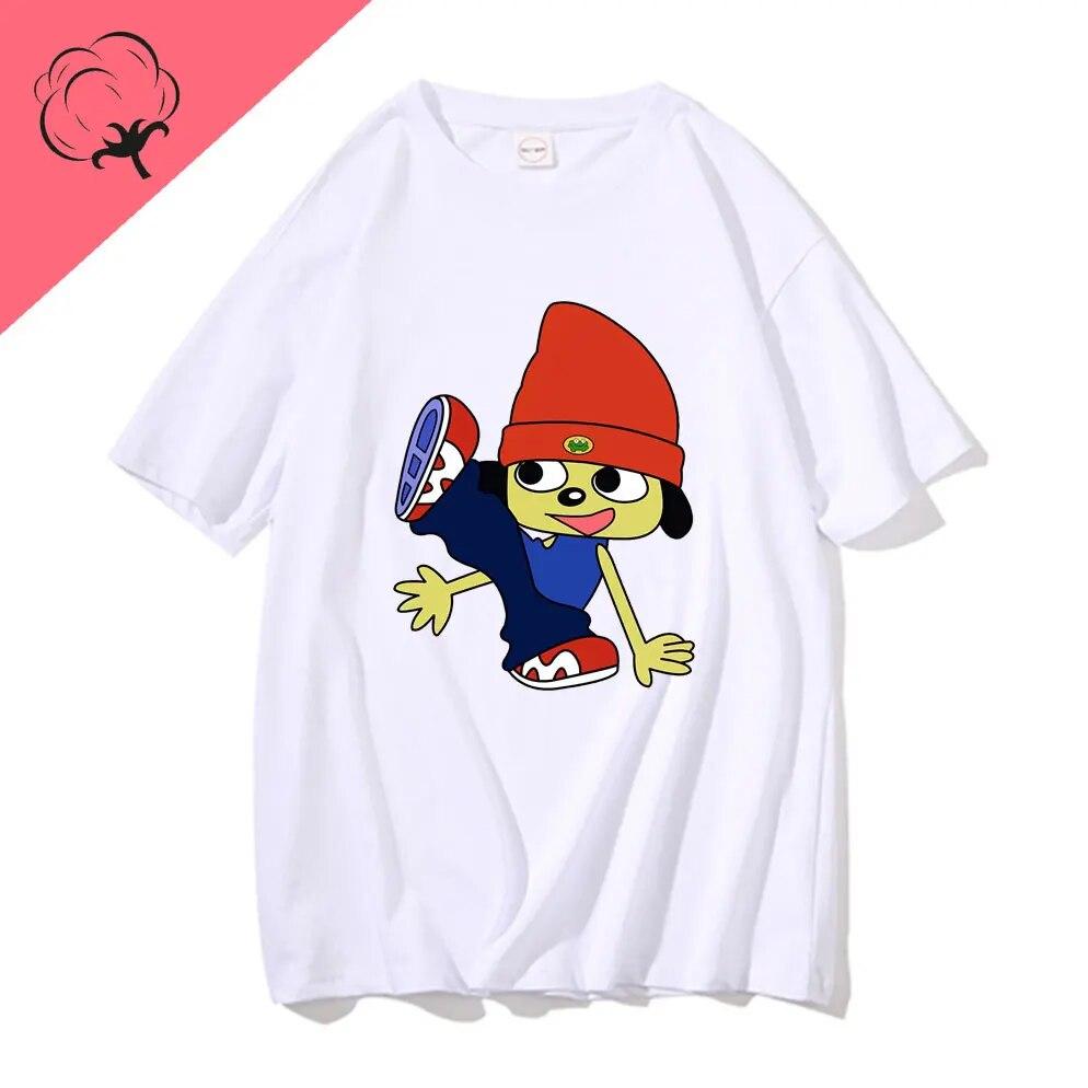 Parappa The Rapper Tshirt Unisex WoUnisex Nero Moda Hip Hop Oversized Tee Manica Corta Unisex T-shirt Divertenti WoUnisex T Shirts