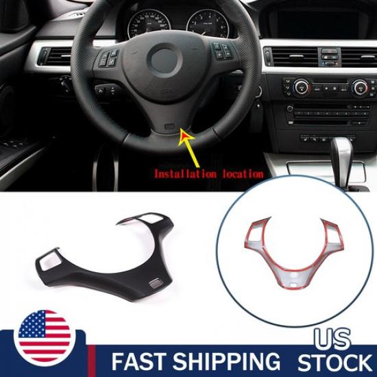 Matte Black Steering Wheel Trim Cover For 2005-2012 BMW 3 Series E90 E92 E93 US