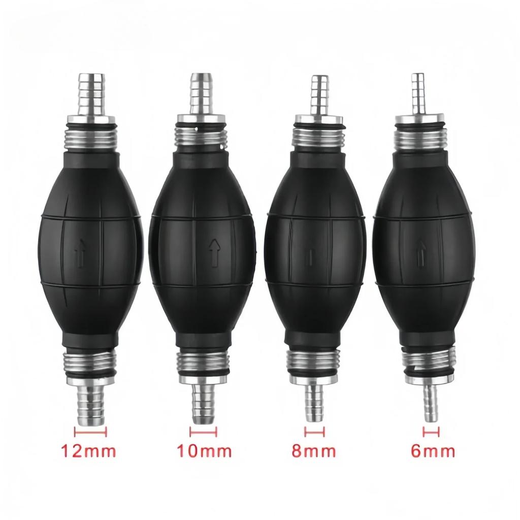 Gumová hliníková manuální palivová pumpa Ruční primer Olej Benzín Nafta Pumpa pro přenos kapalin 6mm/8mm/10mm/12mm