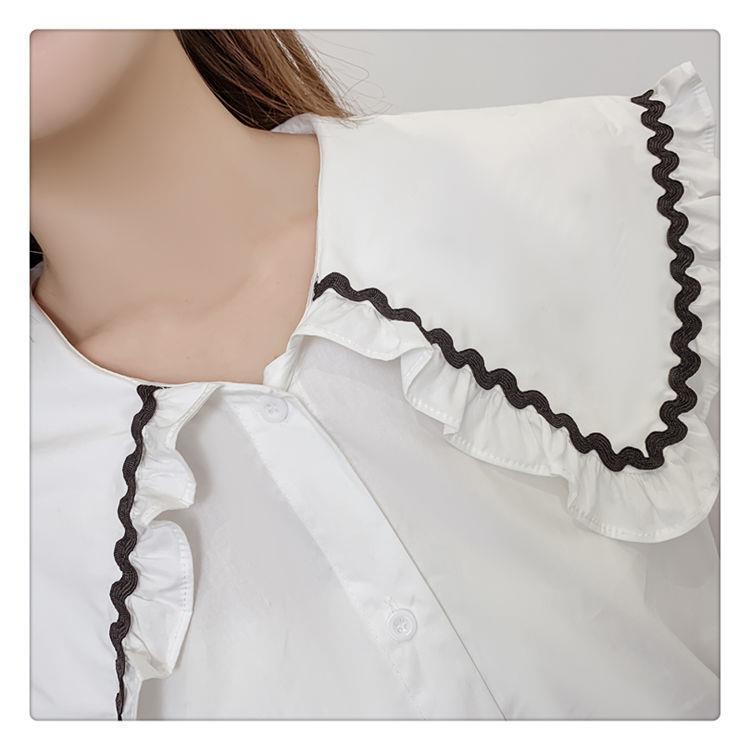White Shirt Female Long-sleeved Spring New Loose Single-breasted Shirt Blouse